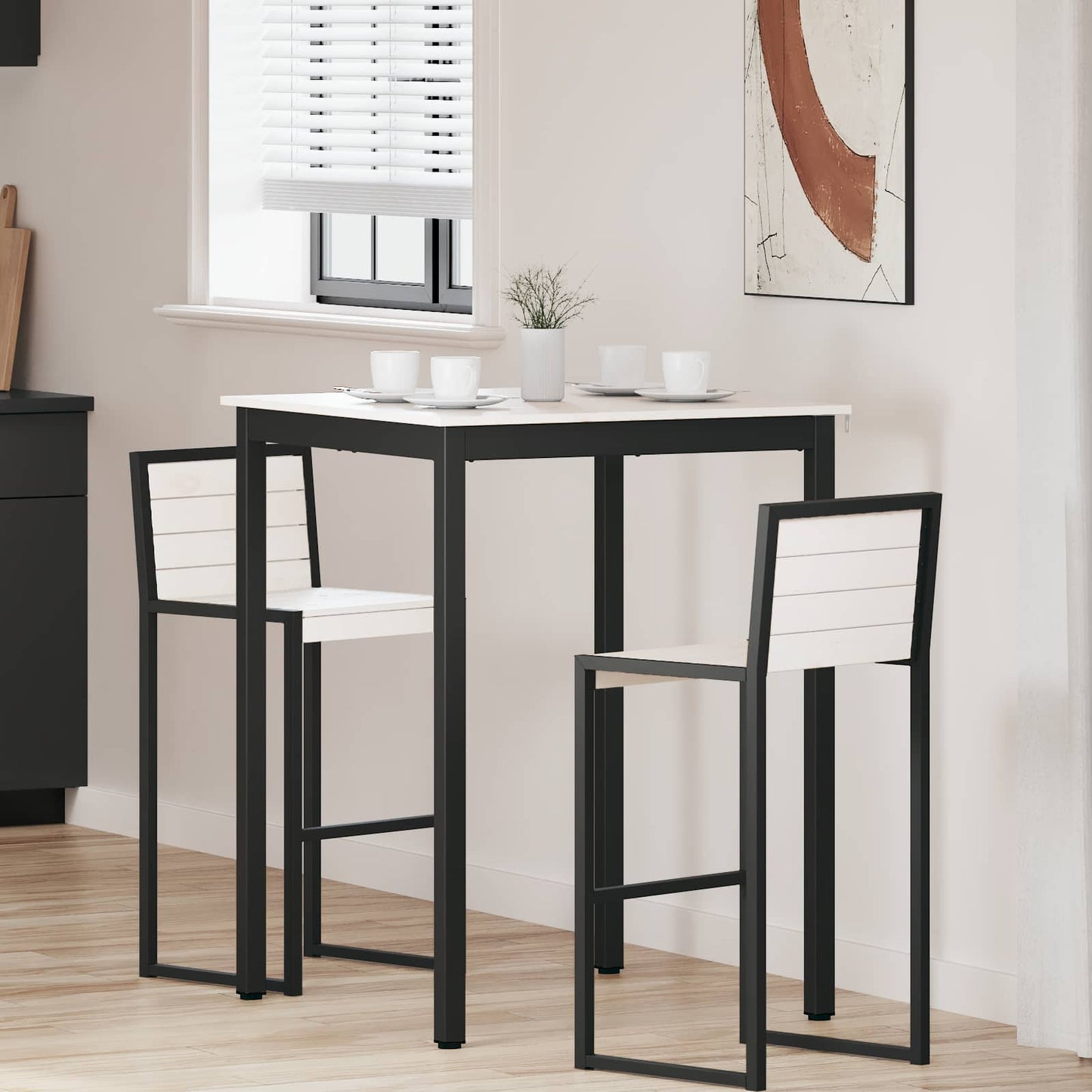 Barbord Hvit 80 x 80 x 105 cm Massiv furu