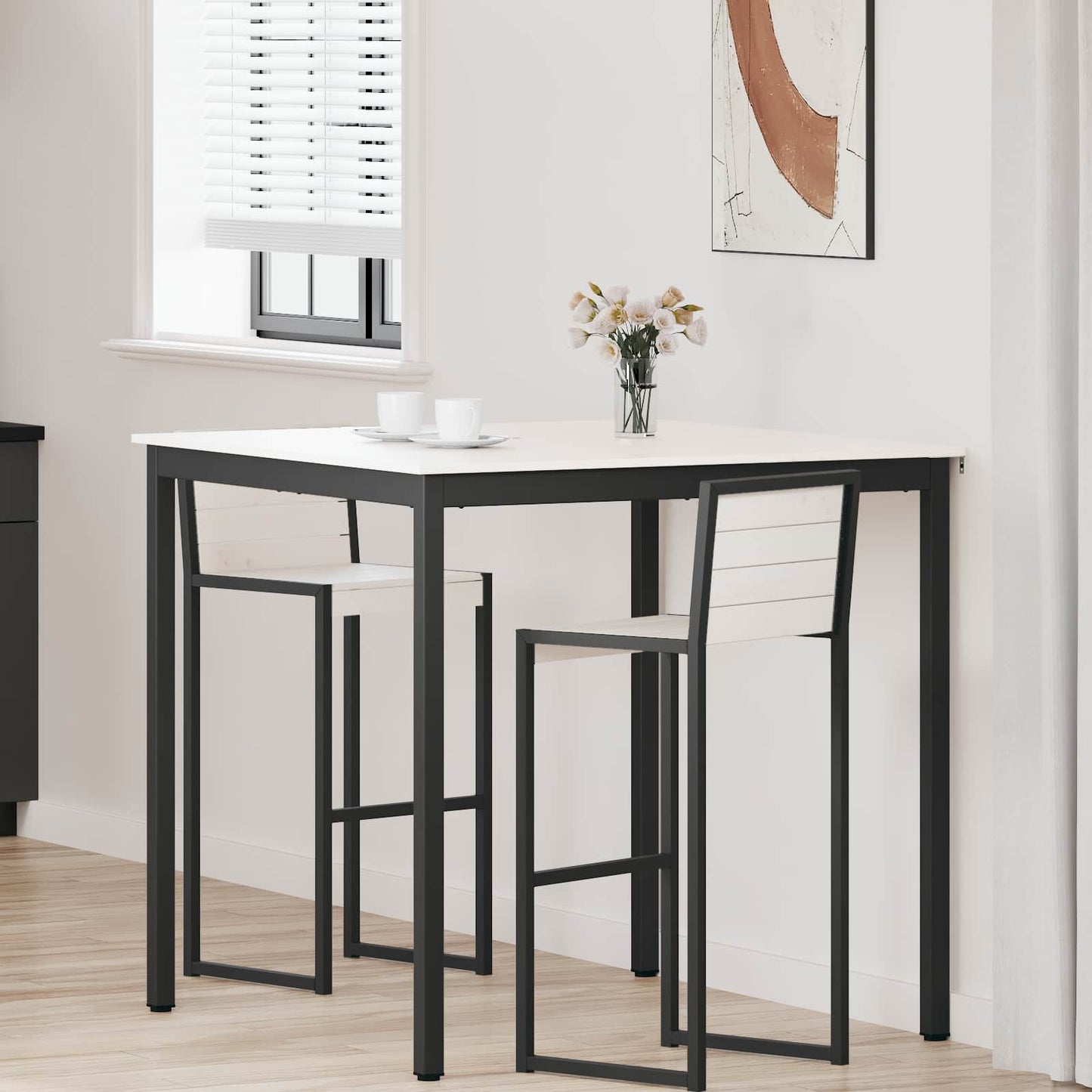 Barbord Hvit 110 x 110 x 105 cm Massiv furu