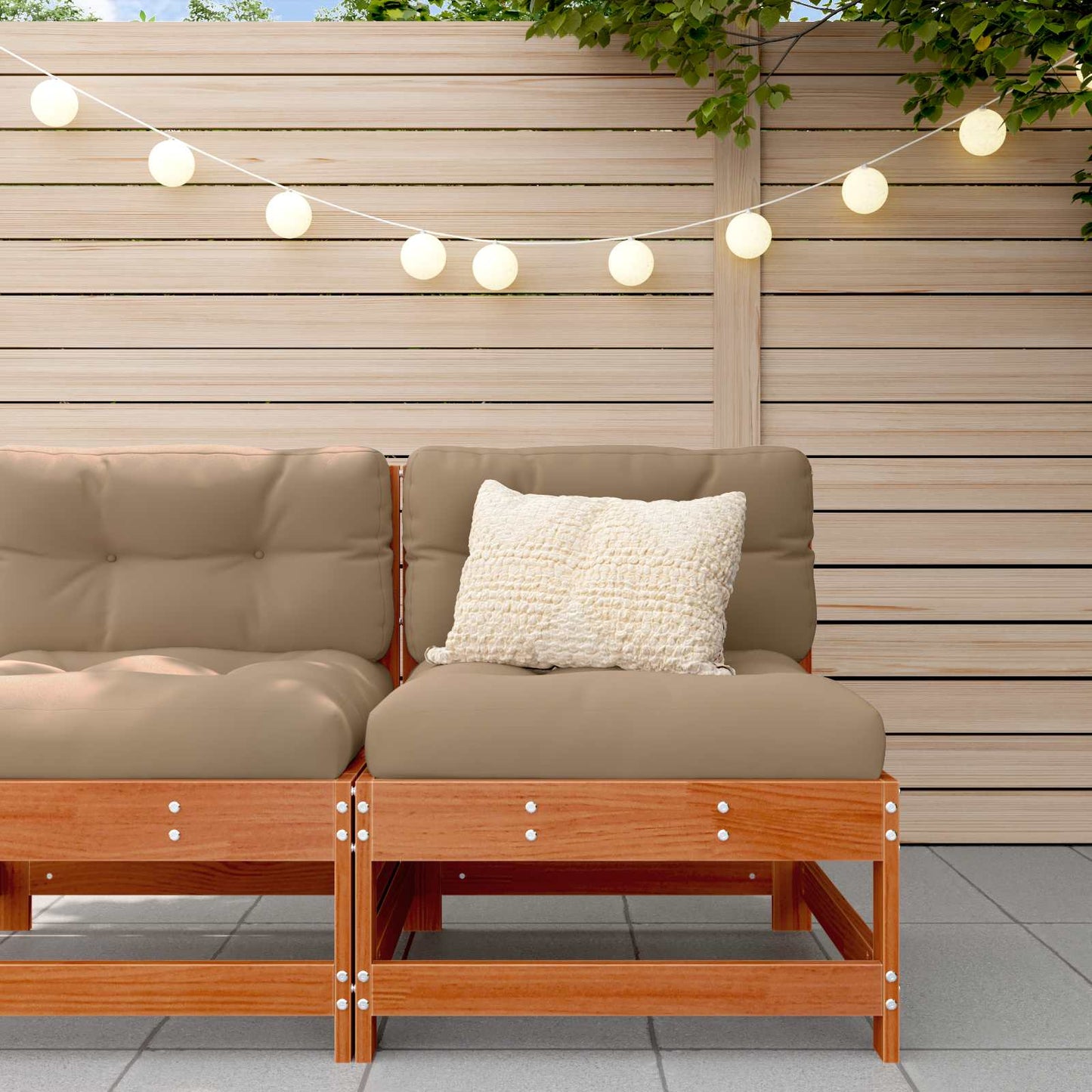 Hagemøbel Midtsofa Massiv furu VoksBrun 62 x 62 x 70,5 cm vidaXL