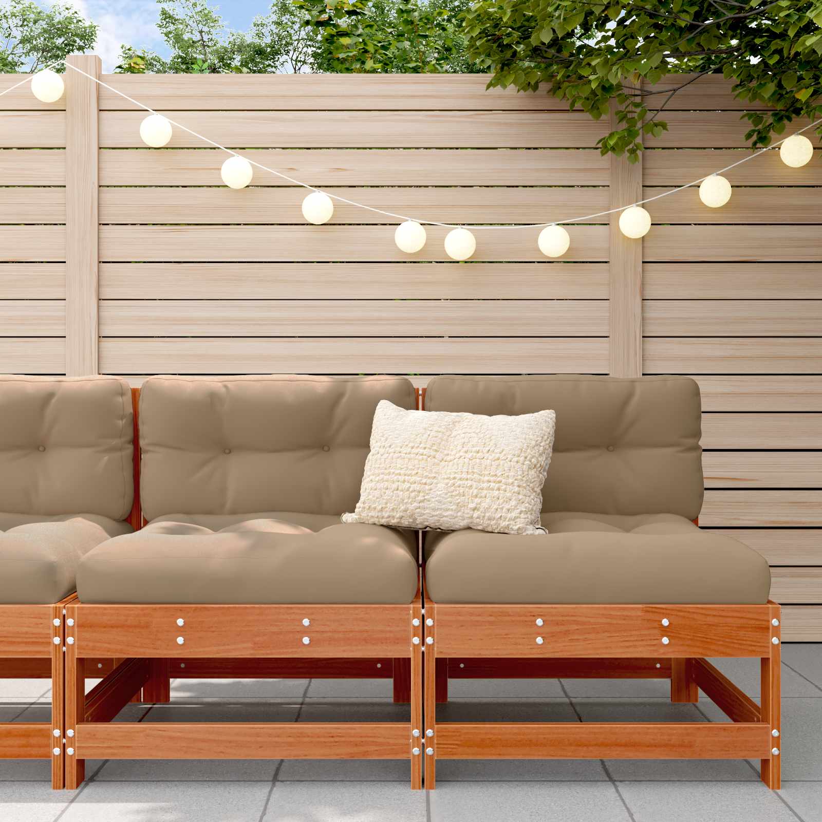 Hagemøbel Midtsofa Massiv furu VoksBrun 124 x 62 x 70,5 cm vidaXL
