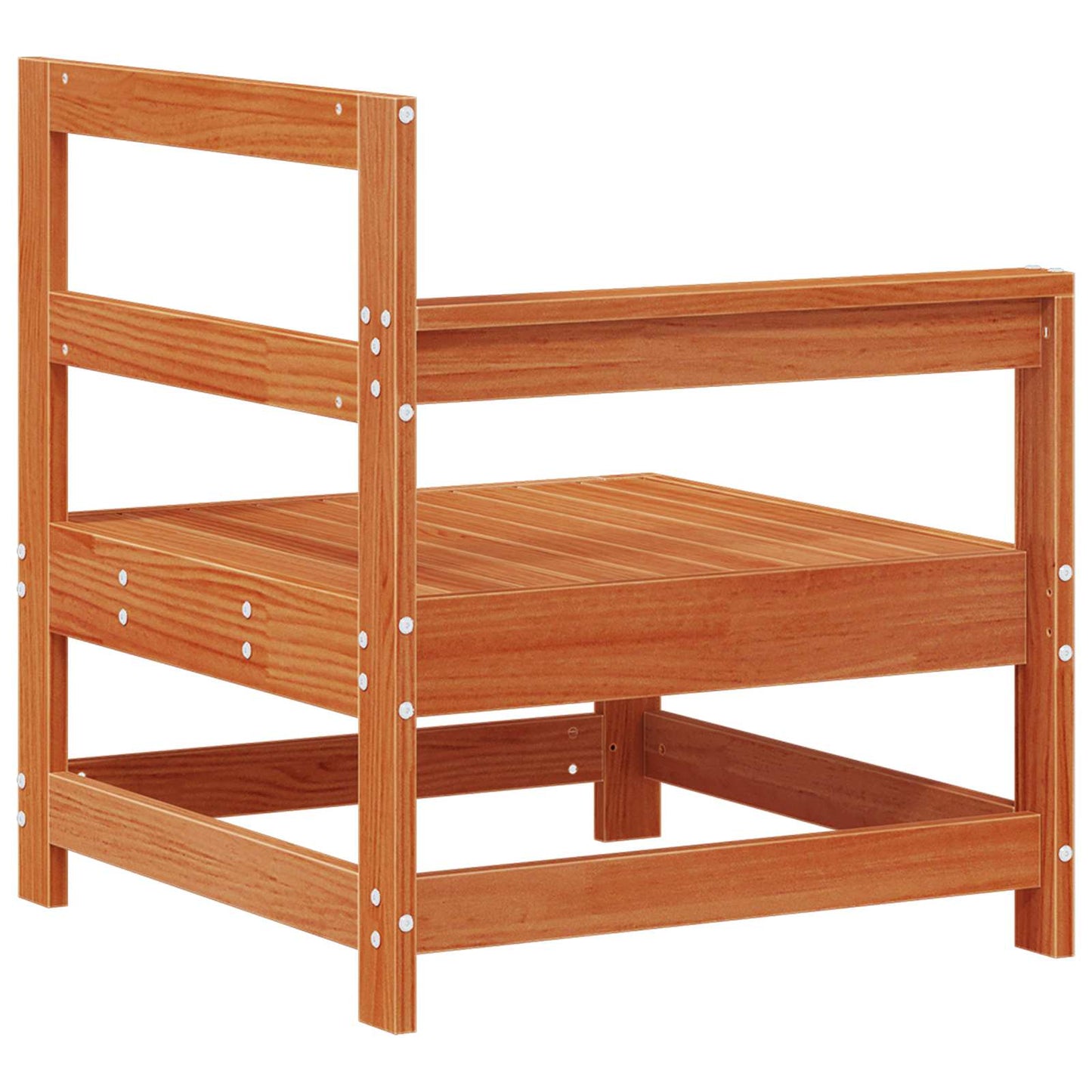 Hjørnesofa til hagen Massiv furu VoksBrun 132 x 62 x 70,5 cm
