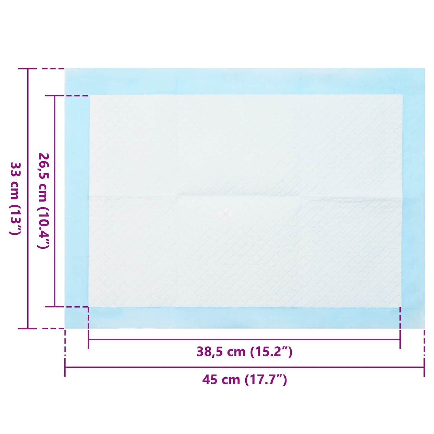 Ikke-vevd stoff kjæledyr treningspute 50 pcs 45 x 33 cm
