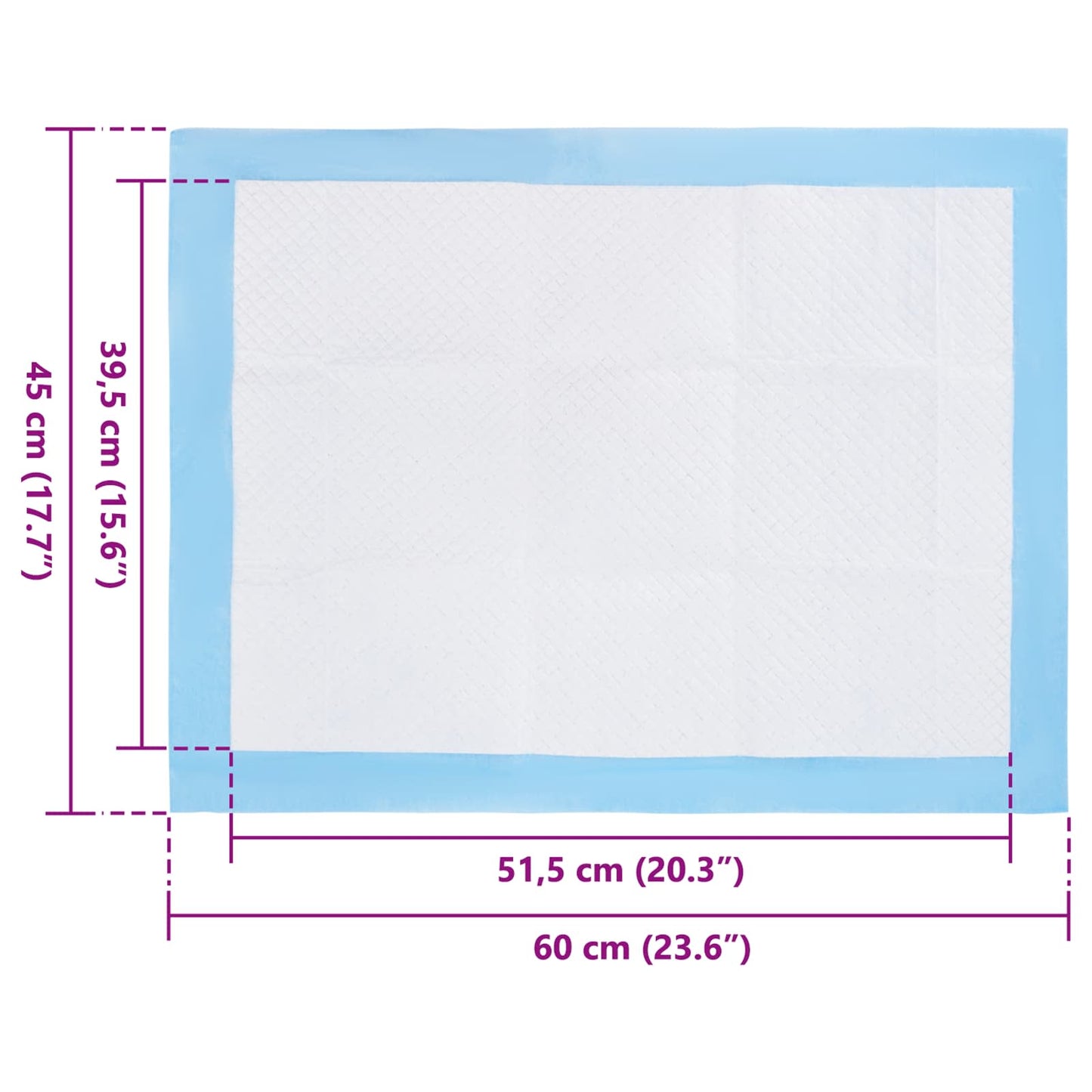 Ikke-vevd stoff kjæledyr treningspute 50 pcs 60 x 45 cm