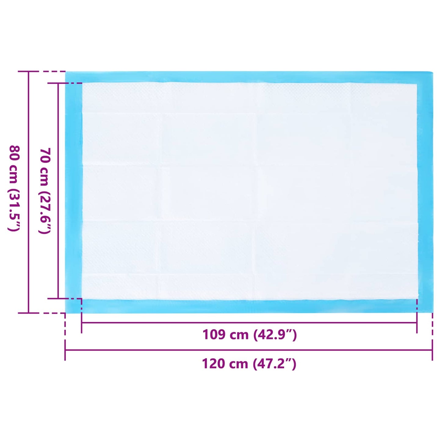 Ikke-vevd stoff kjæledyr treningspute 100 pcs 120 x 80 cm