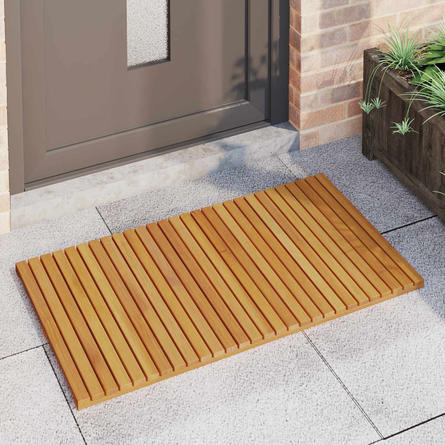 Badematte Ensfarget Brun 100 x 55 cm tre