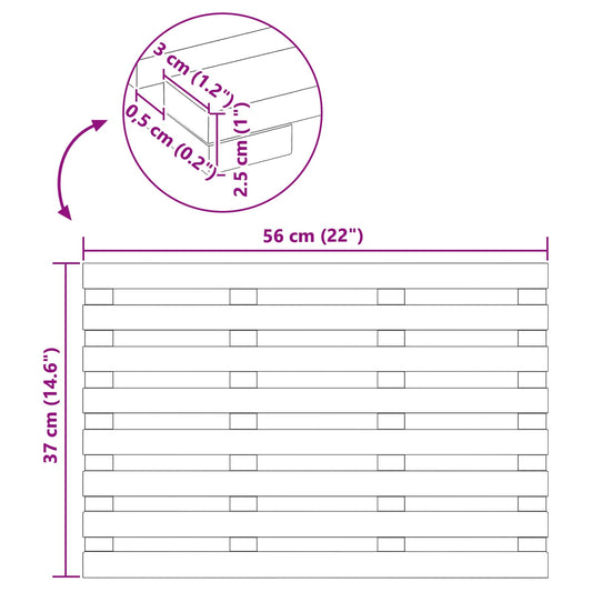 Badematte Ensfarget Brun 56 x 37 x 2,5 cm tre