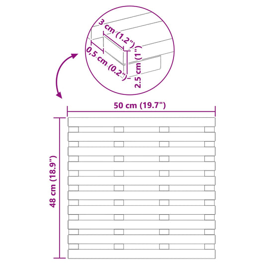 Badematte Ensfarget Brun 50 x 48 x 2,5 cm tre