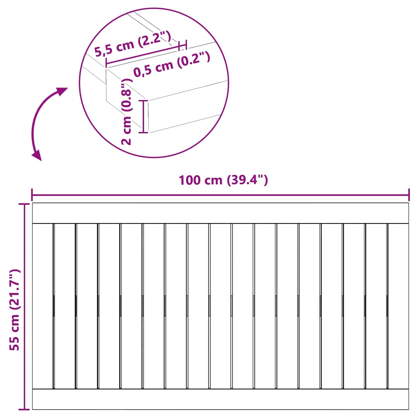 Badematte Ensfarget Brun 100 x 55 cm tre