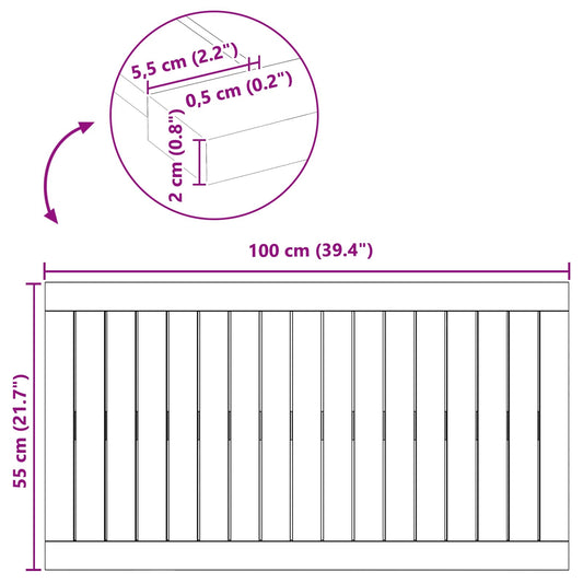 Badematte Ensfarget Brun 100 x 55 cm tre
