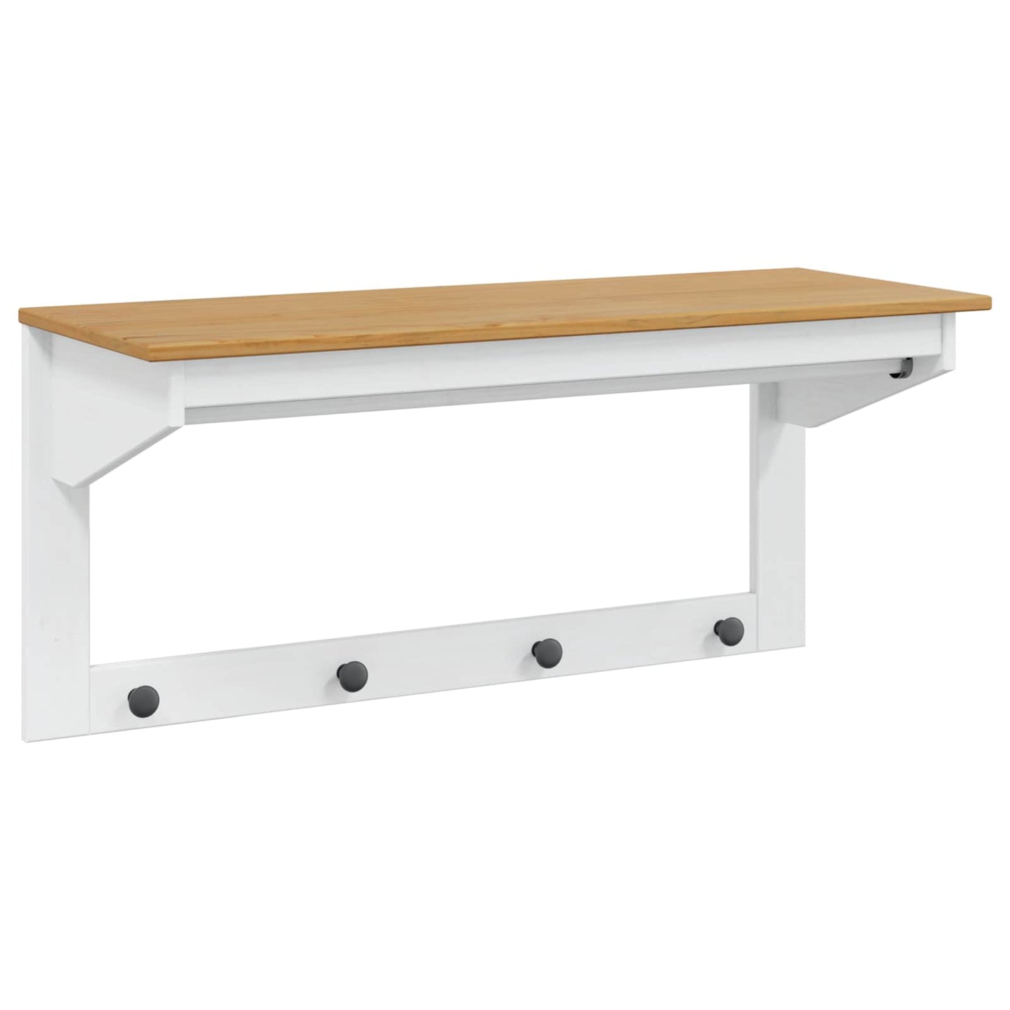 Kleshenger Hvit og honningbrun 90 x 35 x 41.5 cm Massiv furu vidaXL