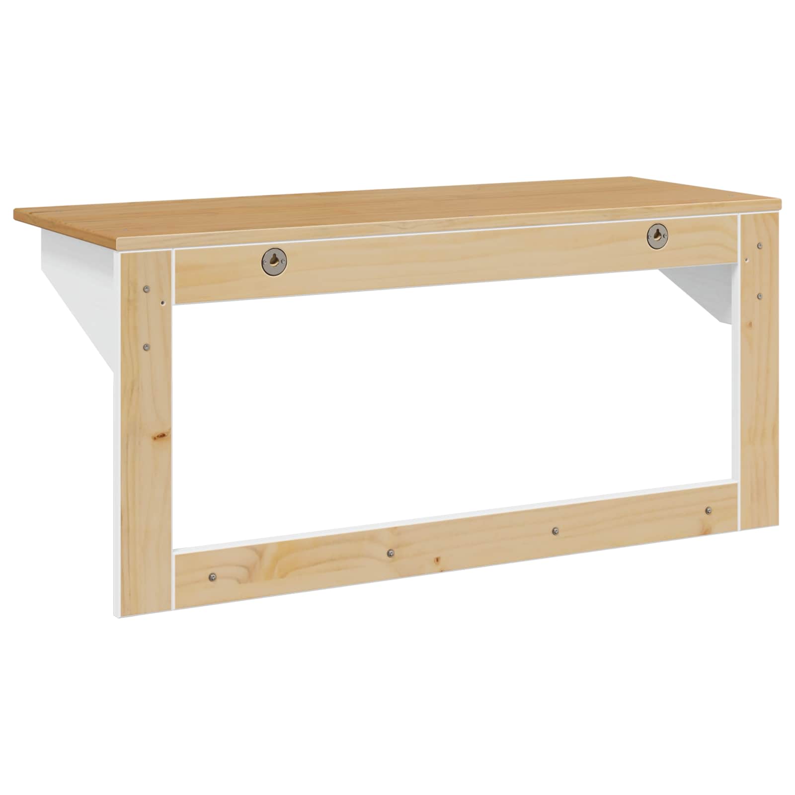 Kleshenger Hvit og honningbrun 90 x 35 x 41.5 cm Massiv furu vidaXL