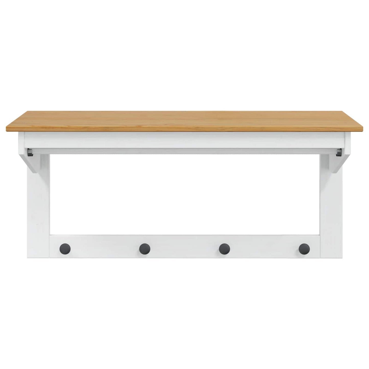 Kleshenger Hvit og honningbrun 90 x 35 x 41.5 cm Massiv furu vidaXL