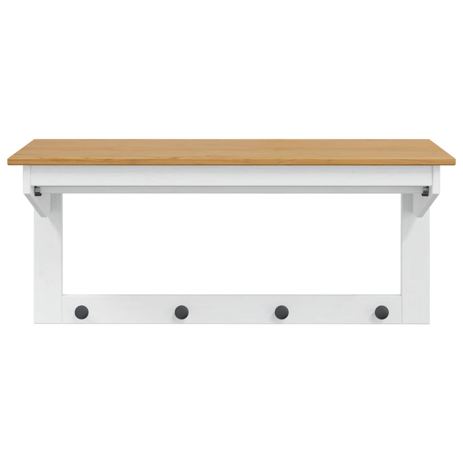 Kleshenger Hvit og honningbrun 90 x 35 x 41.5 cm Massiv furu vidaXL