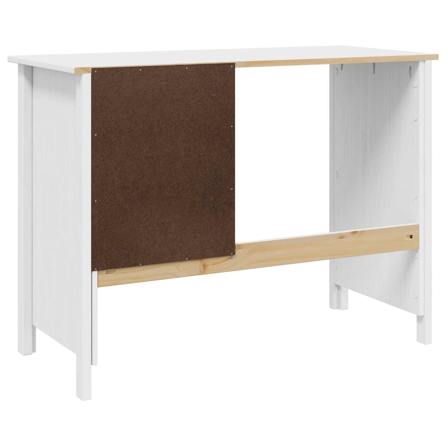 Bord med skuffer med skuff Hvit 100 x 45 x 74 cm Massiv furu vidaXL