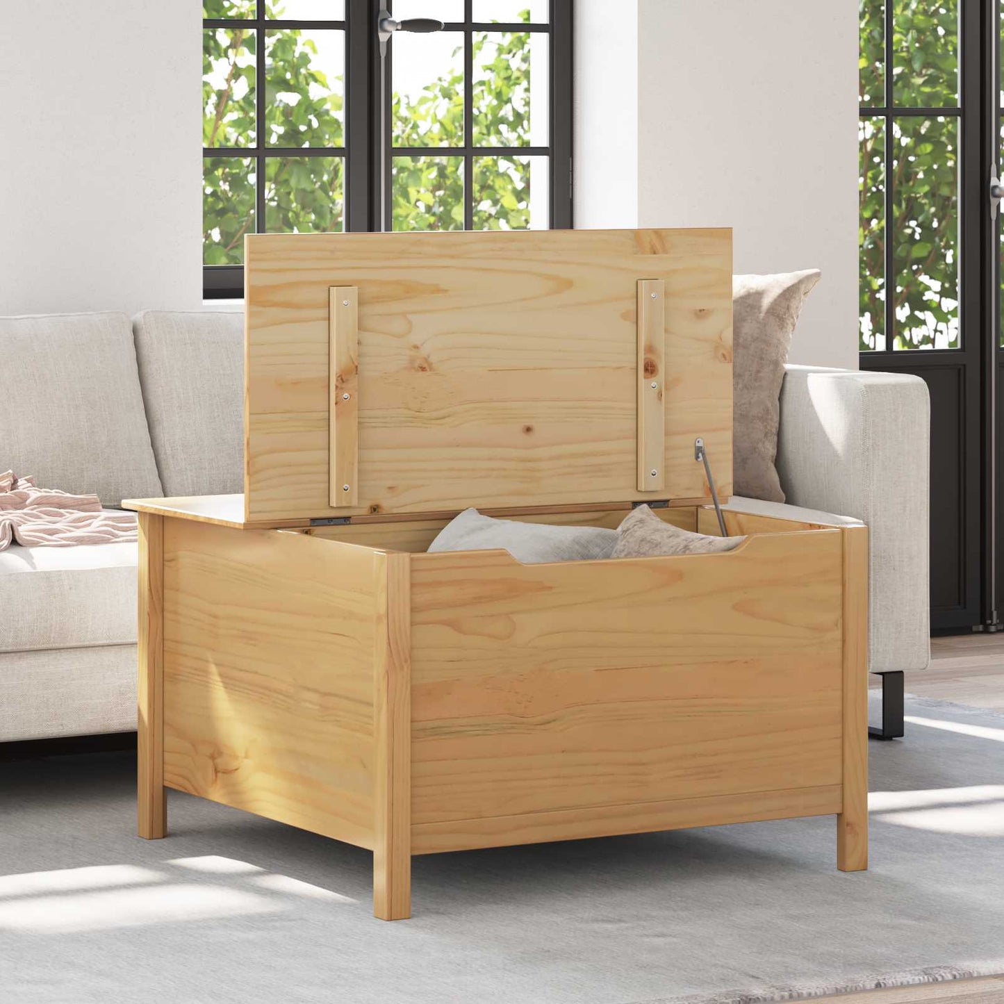 Kaffebord Honning brun 79.5 x 79.5 x 49 cm Massiv furu vidaXL