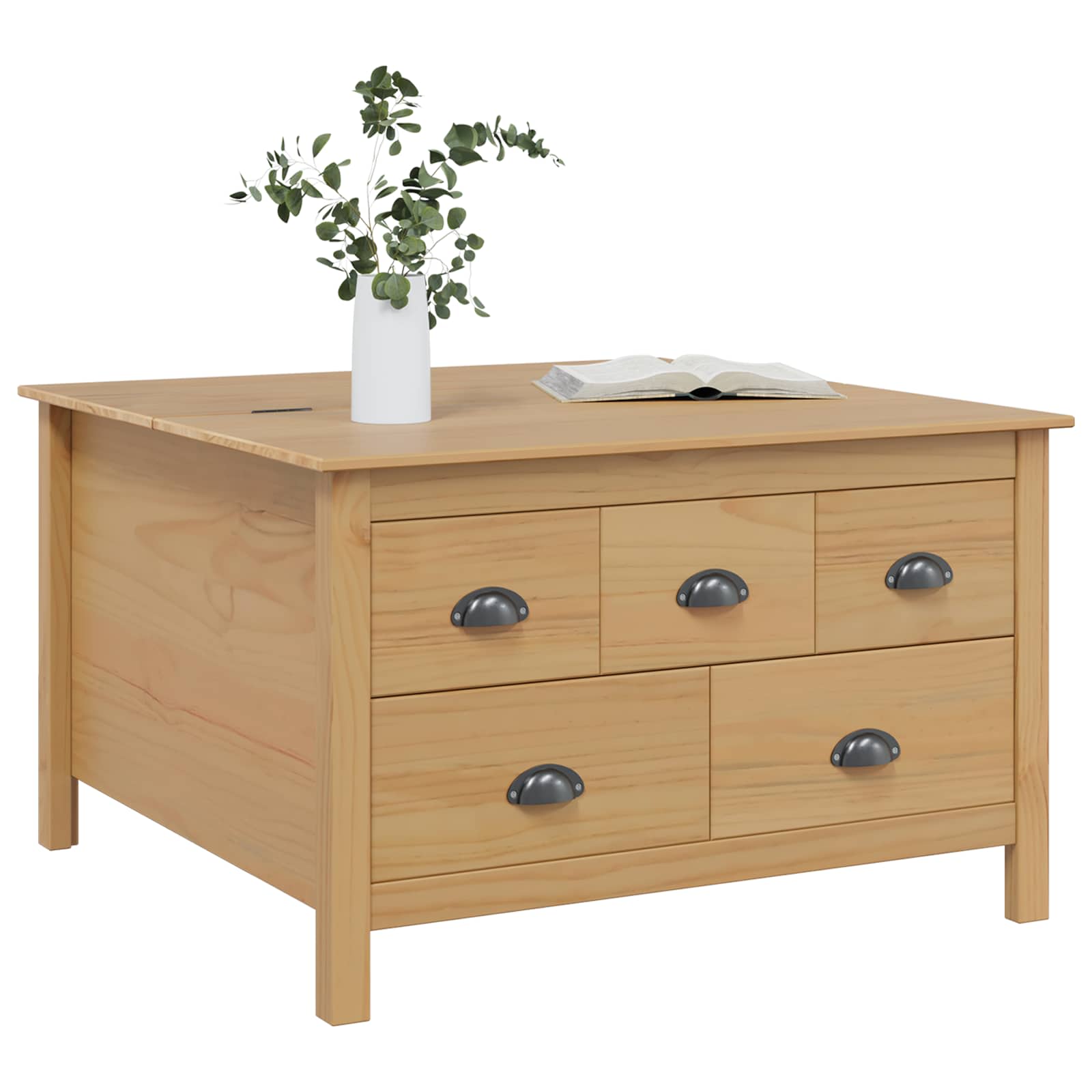 Kaffebord Honning brun 79.5 x 79.5 x 49 cm Massiv furu vidaXL
