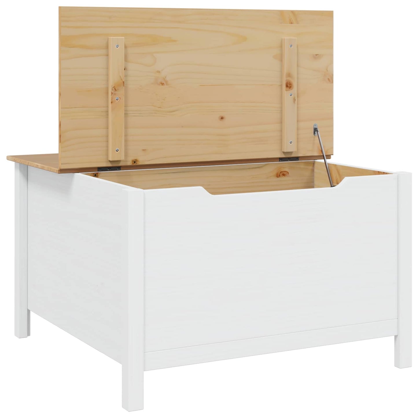 Kaffebord Hvit og honningbrun 79.5 x 79.5 x 49 cm Massiv furu vidaXL