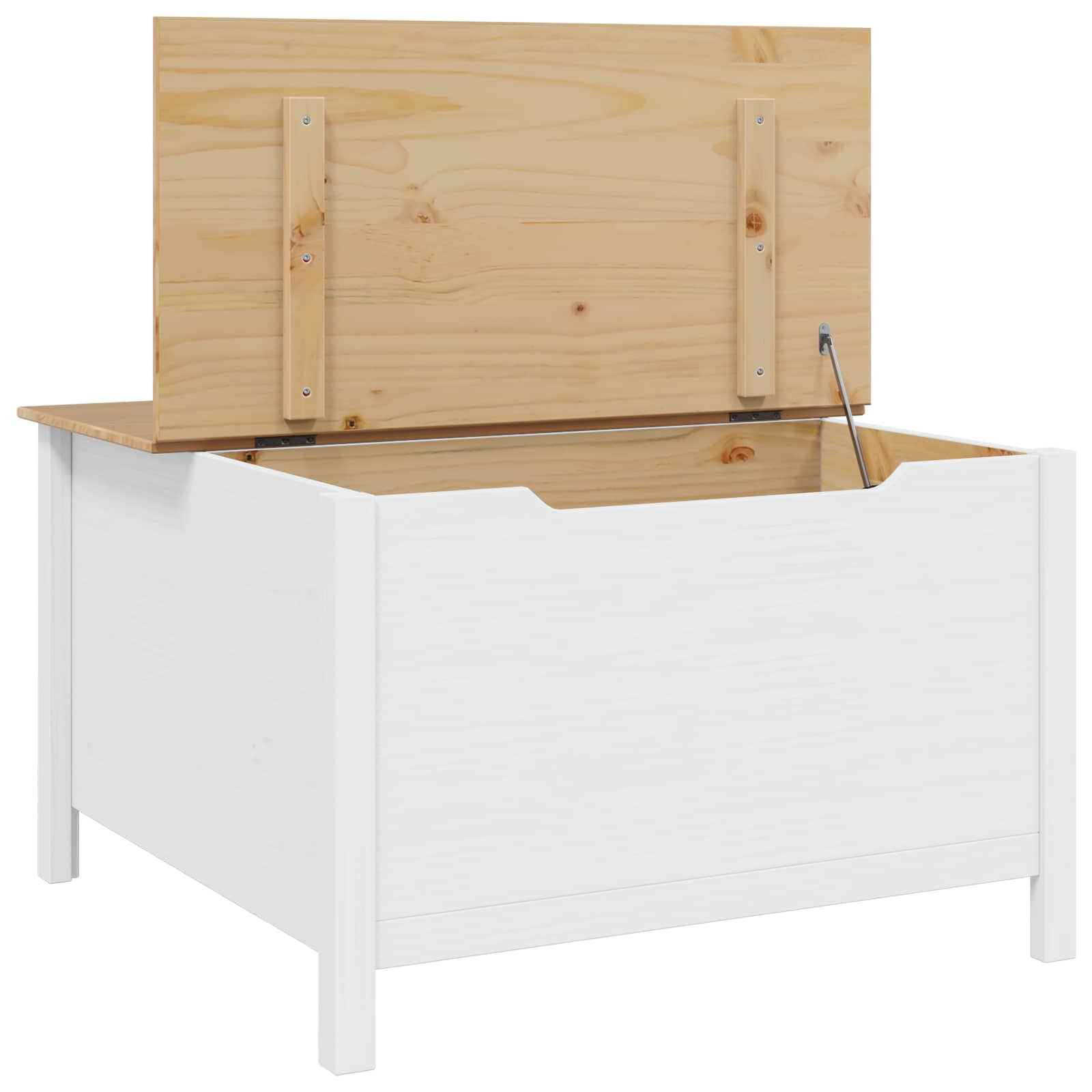 Kaffebord Hvit og honningbrun 79.5 x 79.5 x 49 cm Massiv furu vidaXL