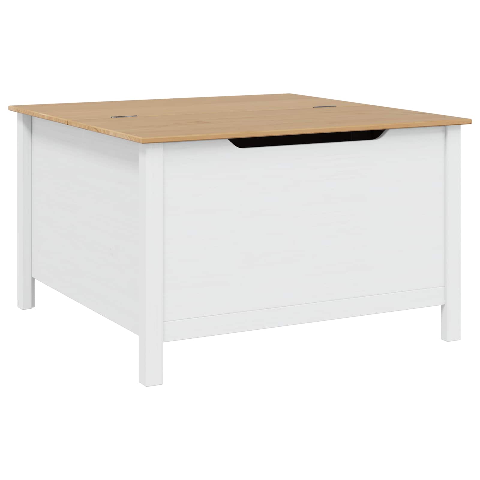 Kaffebord Hvit og honningbrun 79.5 x 79.5 x 49 cm Massiv furu vidaXL