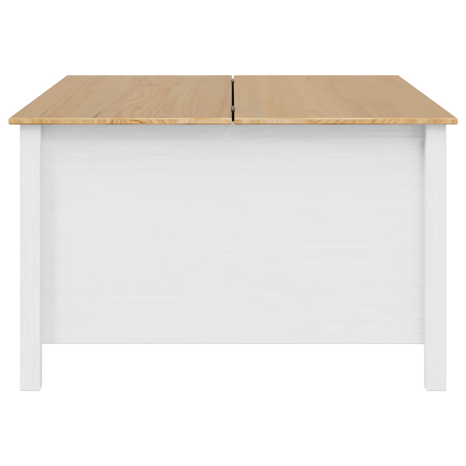 Kaffebord Hvit og honningbrun 79.5 x 79.5 x 49 cm Massiv furu vidaXL