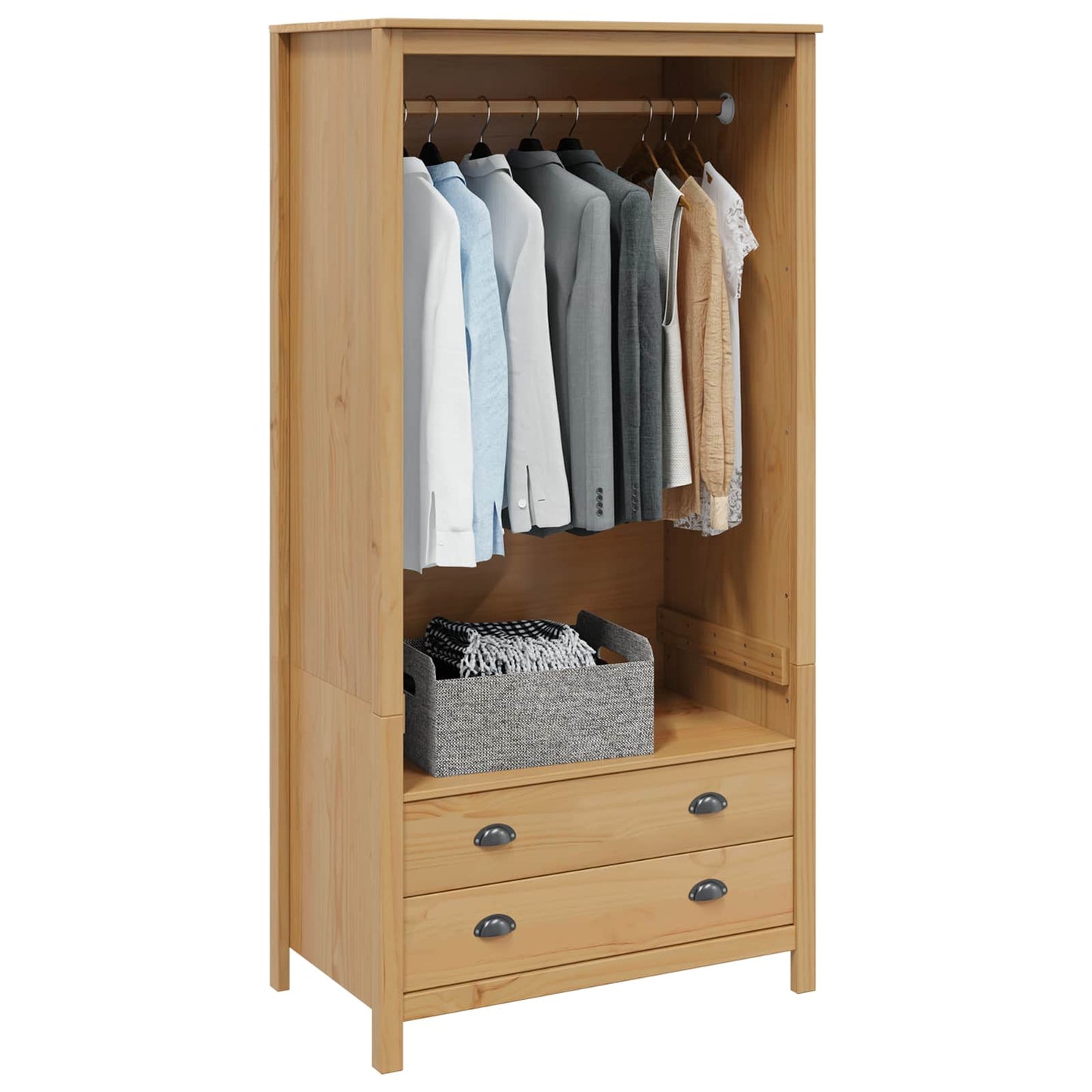 Garderobeskap HILL Honning brun 84 x 50 x 170 cm Massiv furu