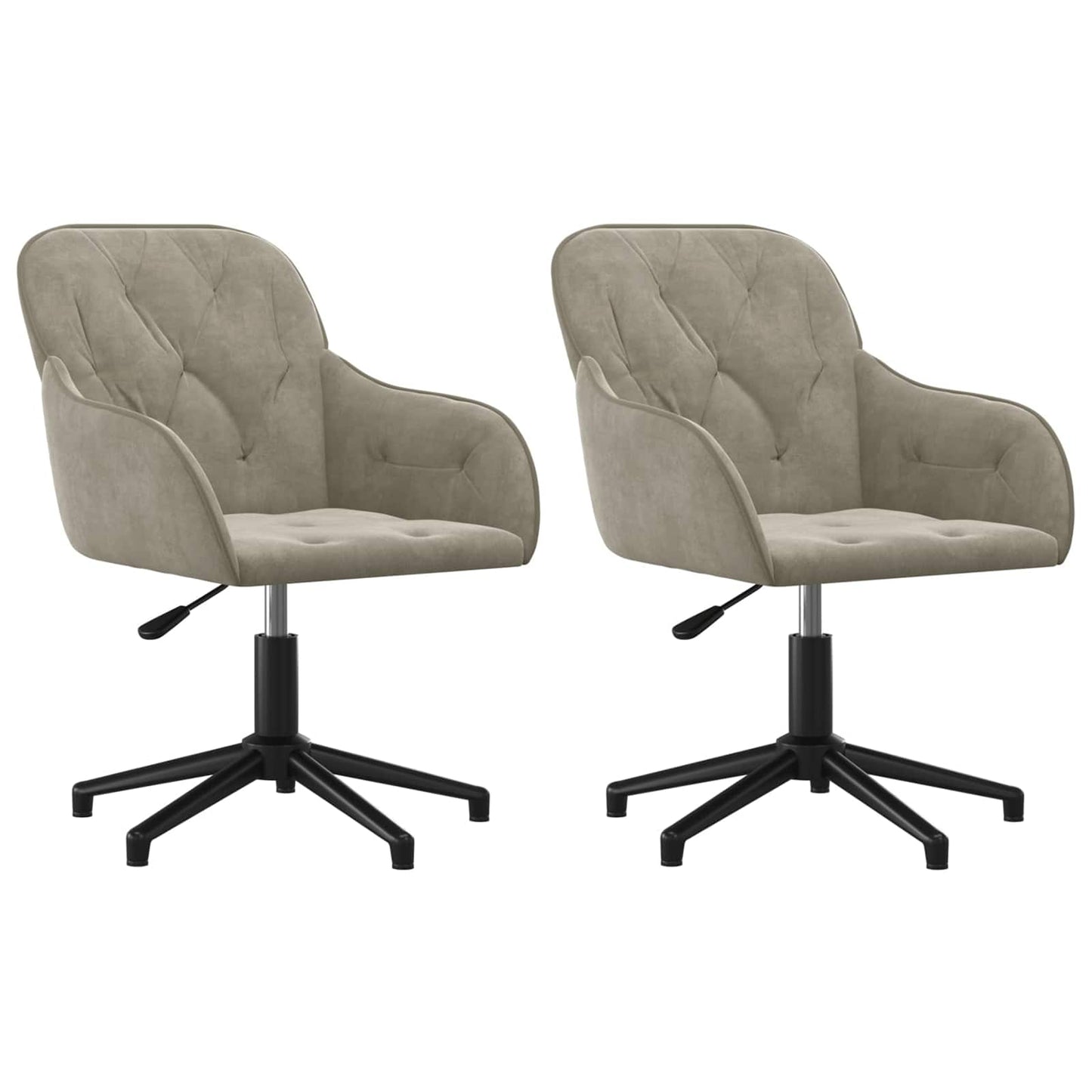 Spisestuestol 2 pcs Lysegrå 55 x 59,5 x 77 cm Fløyel vidaXL