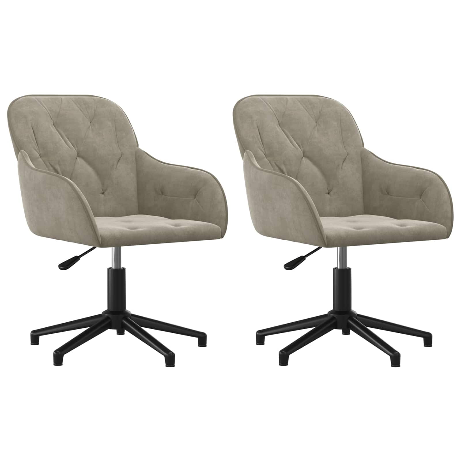 Spisestuestol 2 pcs Lysegrå 55 x 59,5 x 77 cm Fløyel vidaXL