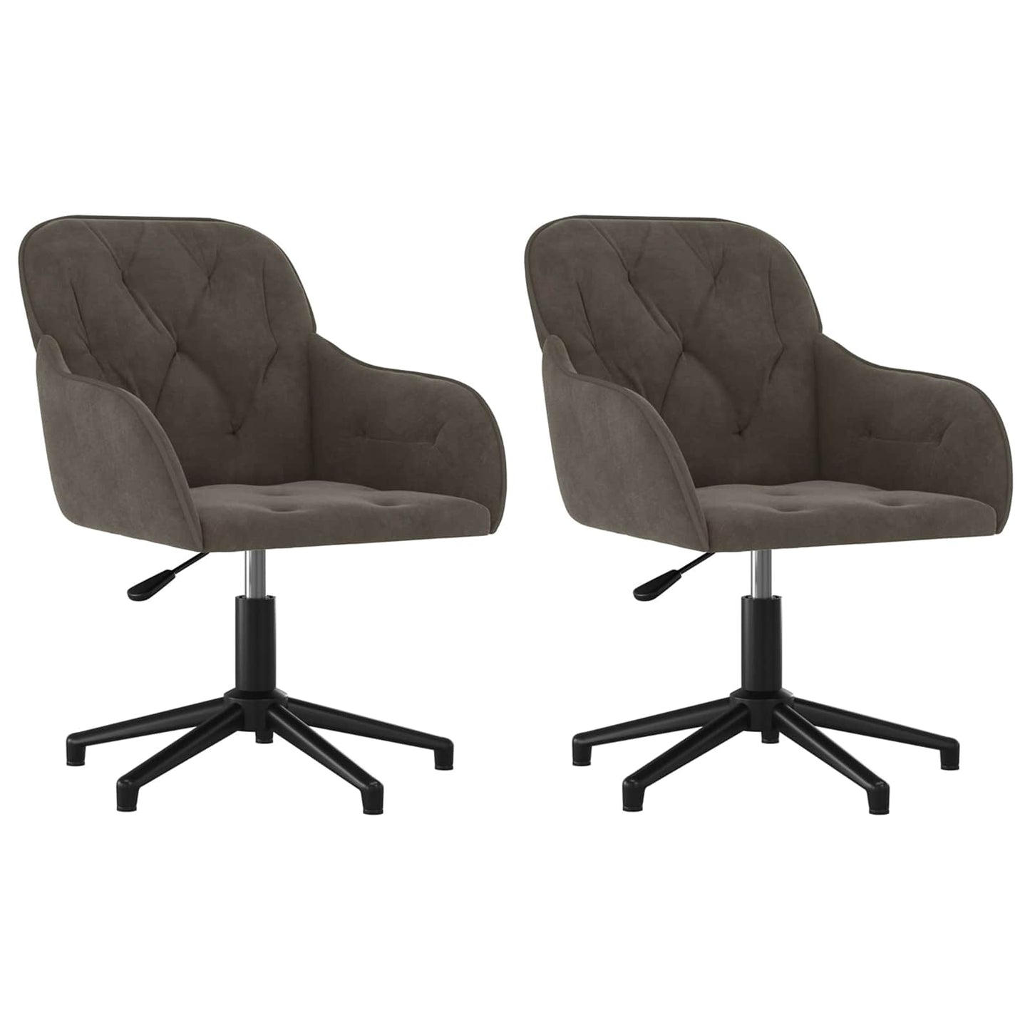 Spisestuestol 2 pcs Mørkegrå 55 x 59,5 x 77 cm Fløyel vidaXL