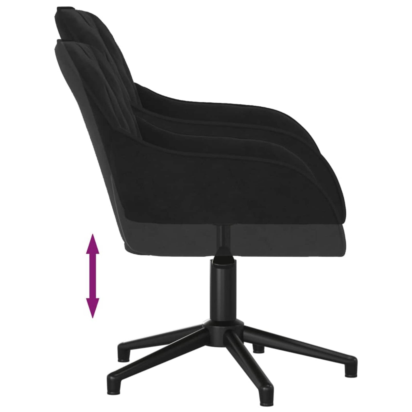 Spisestuestol 2 pcs Svart 55 x 59,5 x 77 cm Fløyel vidaXL