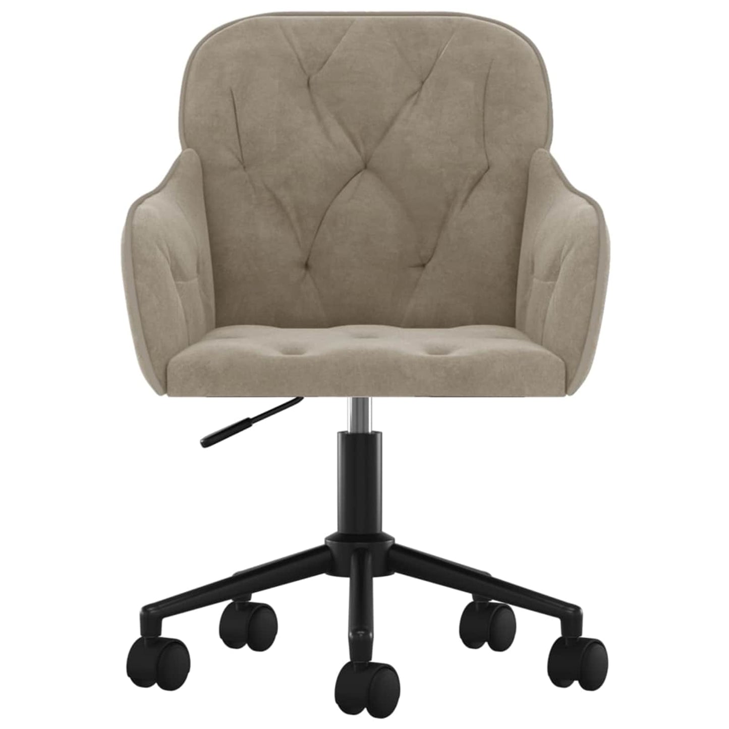 Spisestuestol med hjul 2 pcs Lysegrå 55 x 59,5 x 77 cm Fløyel vidaXL