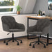 Spisestuestol med hjul 2 pcs Mørkegrå 55 x 59,5 x 77 cm Fløyel vidaXL