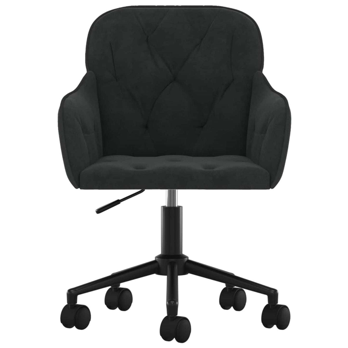 Spisestuestol med hjul 2 pcs Svart 55 x 59,5 x 77 cm Fløyel vidaXL