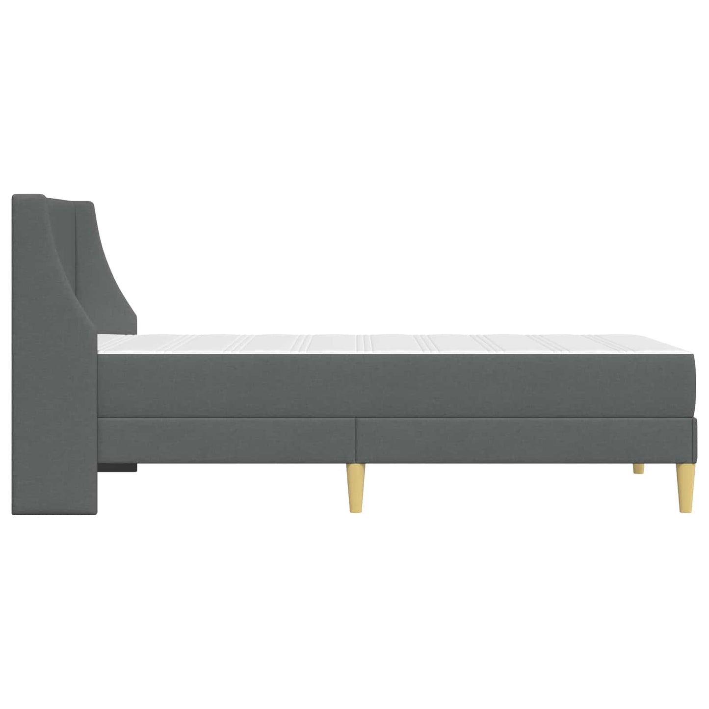 Sengeramme med madrass Mørkegrå 90 x 190 cm stoff