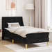 Sengeramme med madrass med hodegjerde Svart 90 x 190 cm stoff
