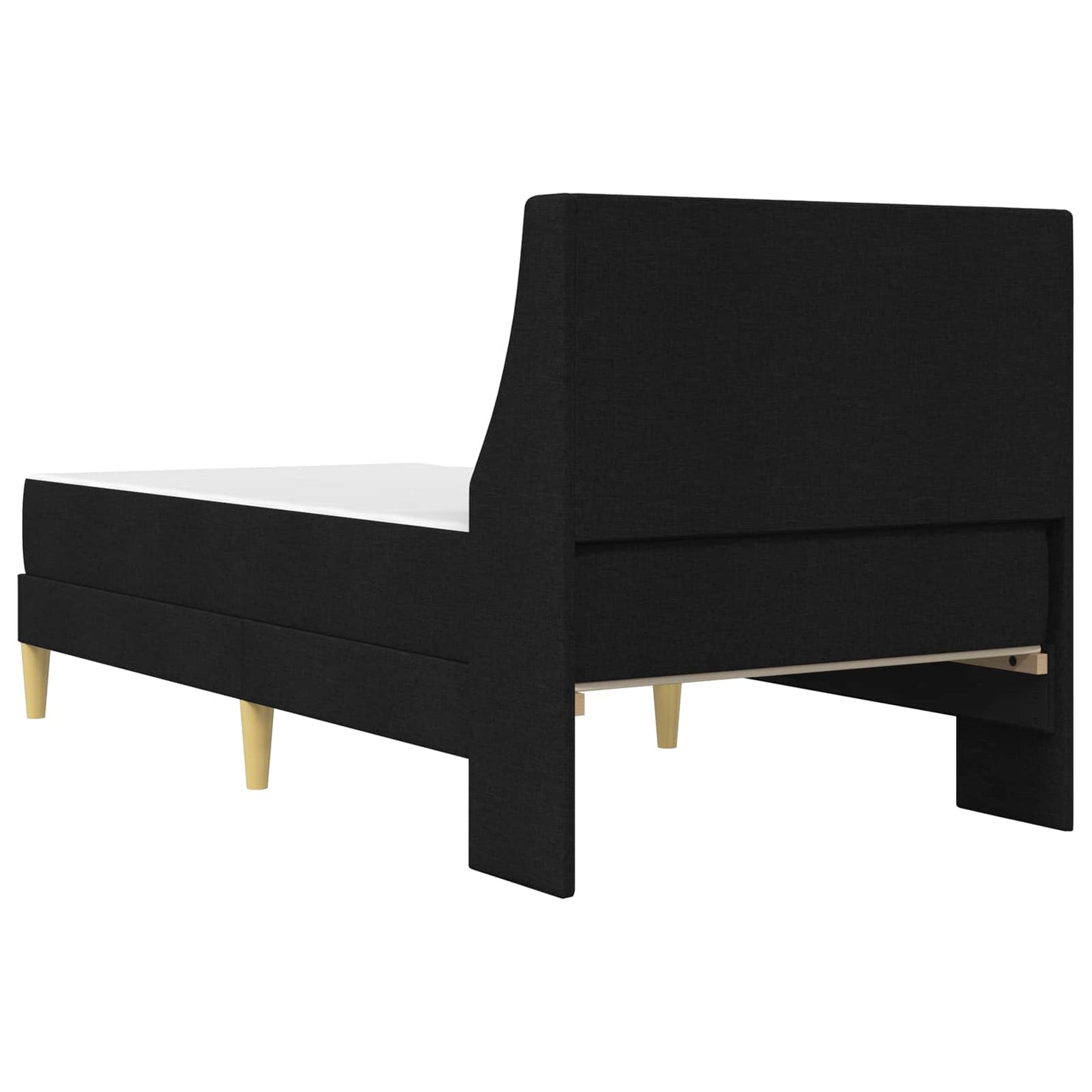 Sengeramme med madrass med hodegjerde Svart 90 x 190 cm stoff
