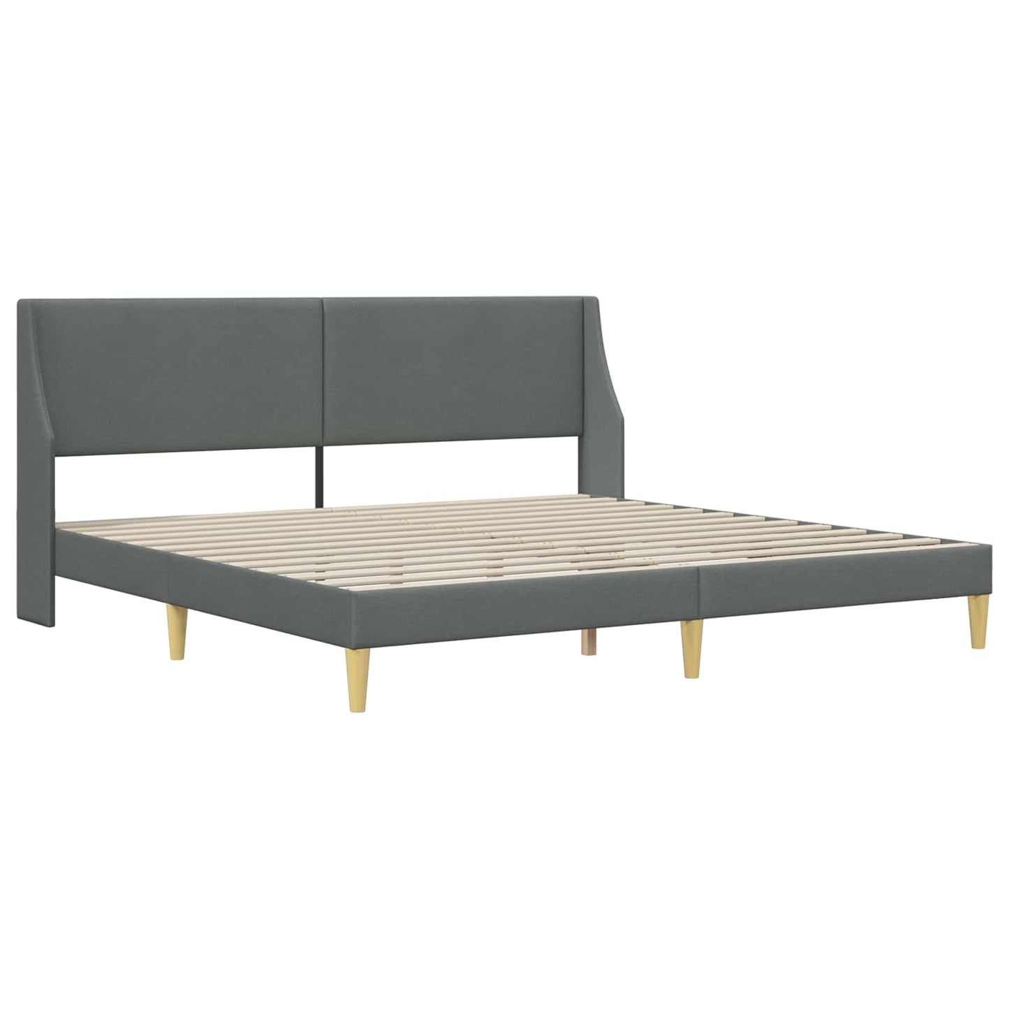 Sengeramme med madrass Mørkegrå 180 x 200 cm stoff