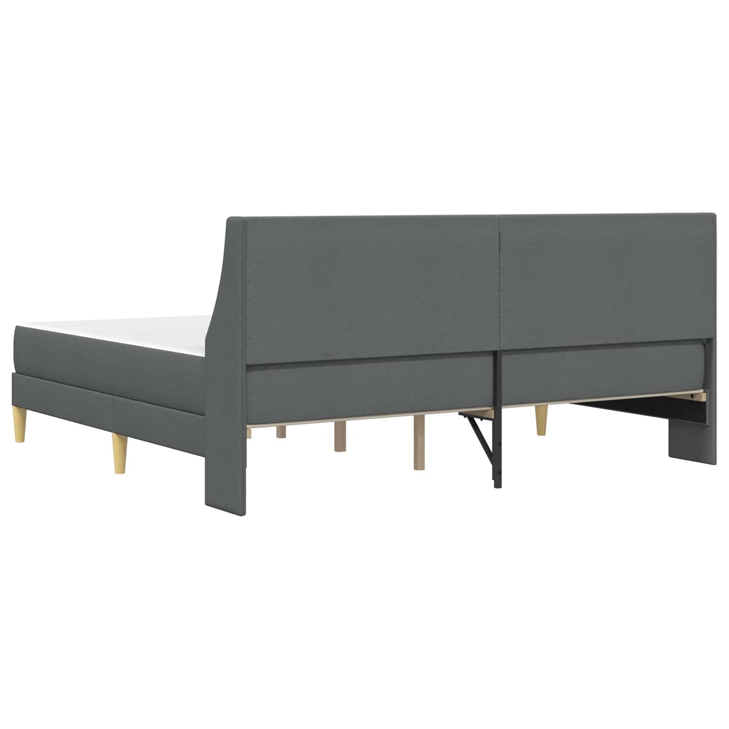 Sengeramme med madrass Mørkegrå 180 x 200 cm stoff