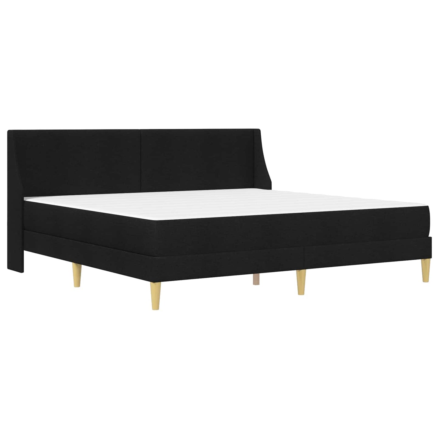 Sengeramme med madrass med hodegjerde Svart 180 x 200 cm stoff