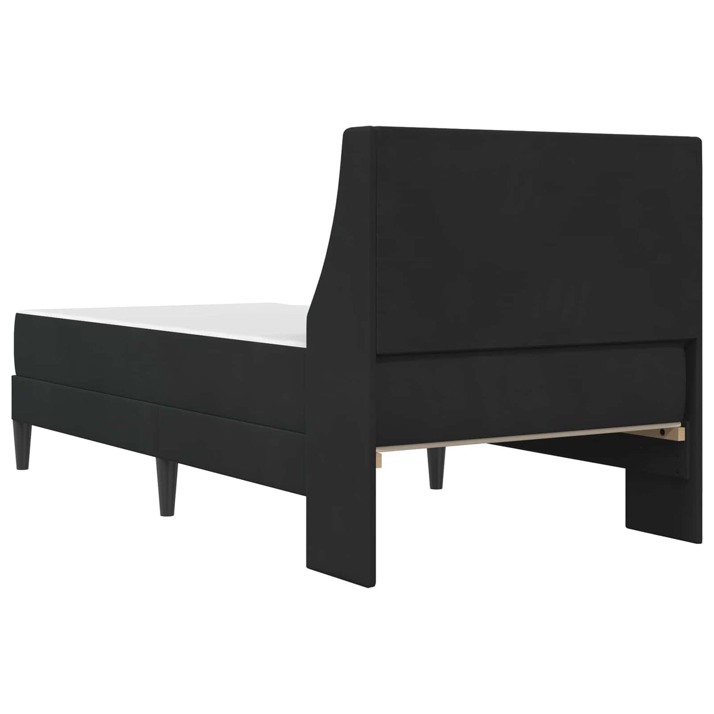 Sengeramme med madrass med hodegjerde Svart 90 x 190 cm Fløyel