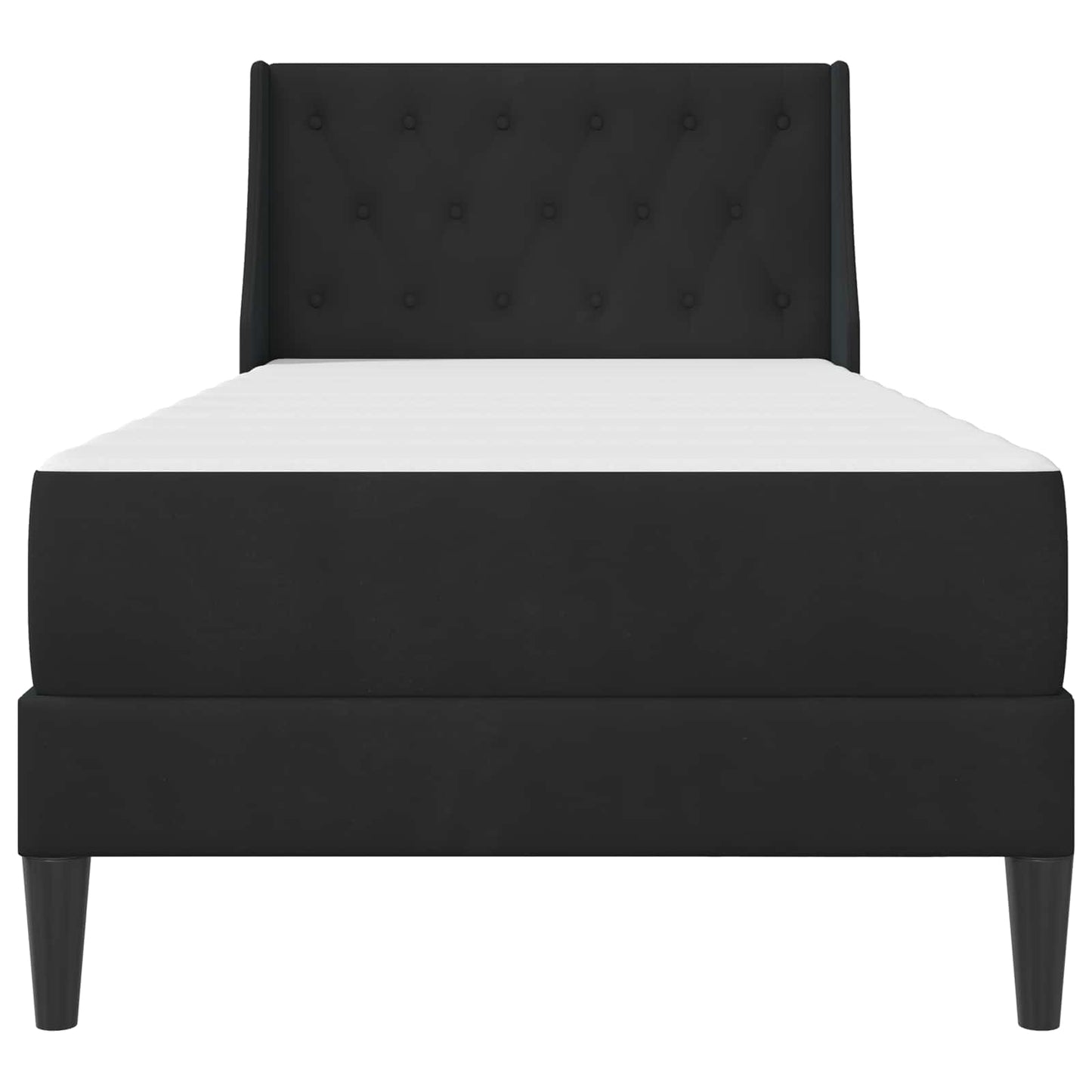 Sengeramme med madrass med hodegjerde Svart 90 x 190 cm Fløyel