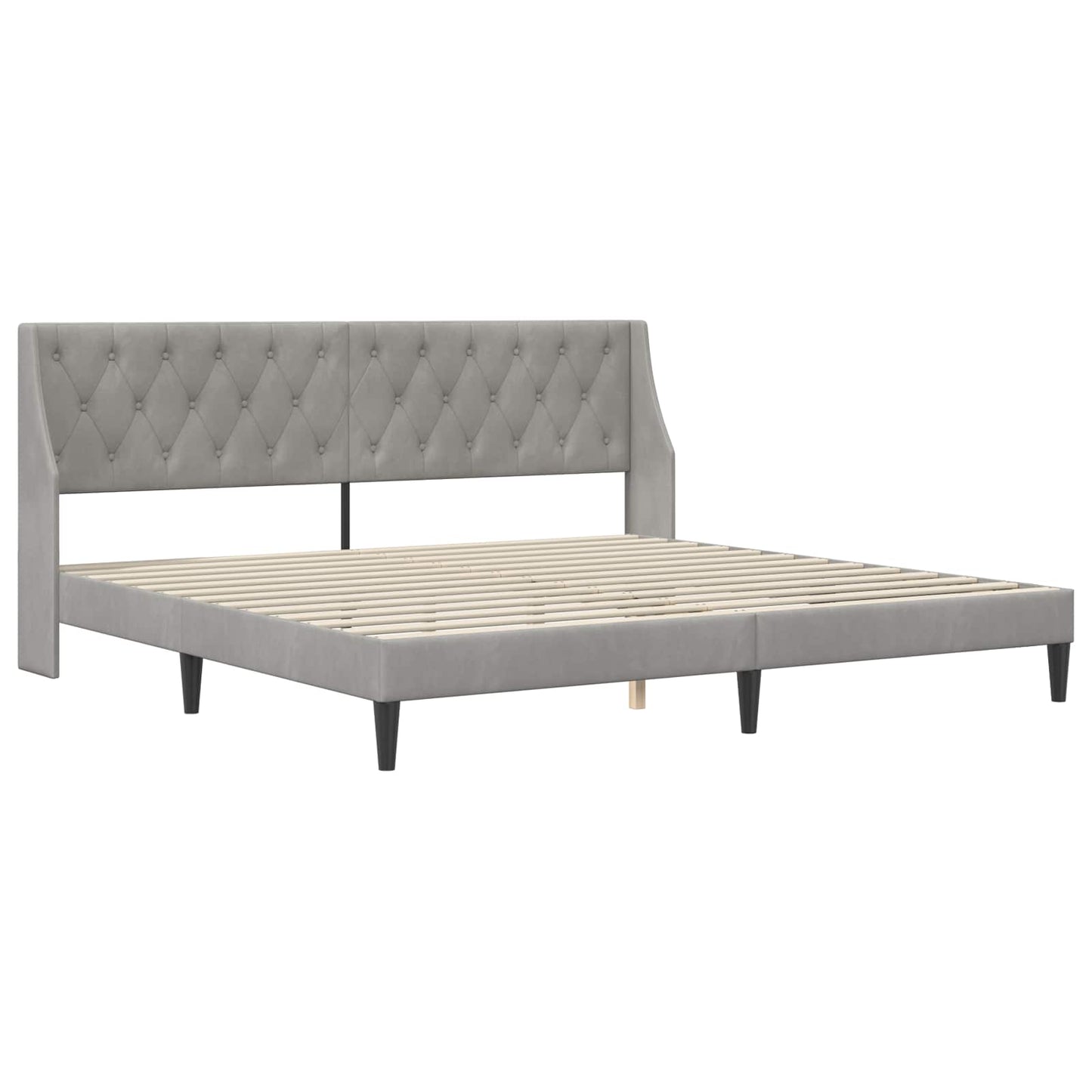 Sengeramme med madrass Lysegrå 180 x 200 cm Fløyel