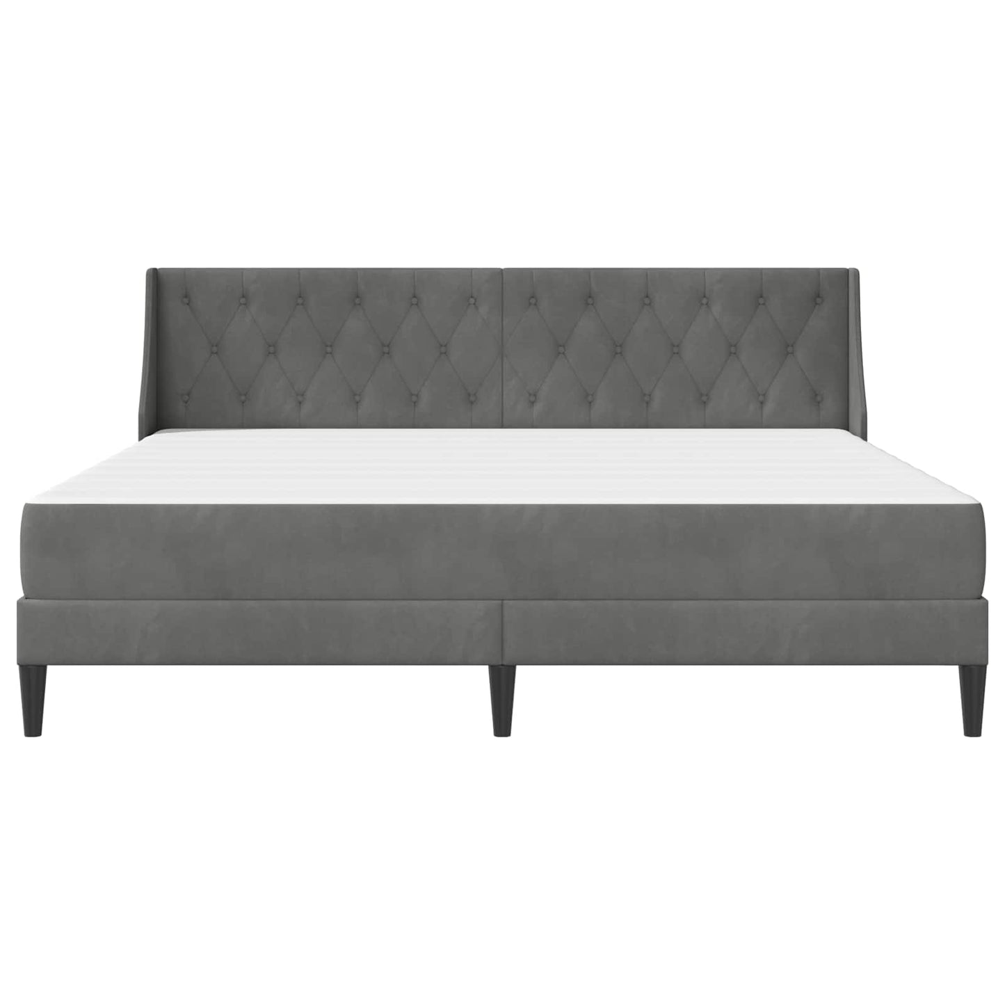 Sengeramme med madrass Mørkegrå 180 x 200 cm Fløyel