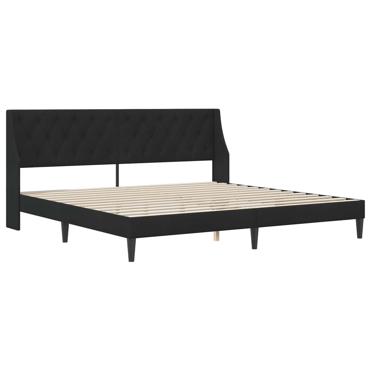 Sengeramme med madrass med hodegjerde Svart 180 x 200 cm Fløyel