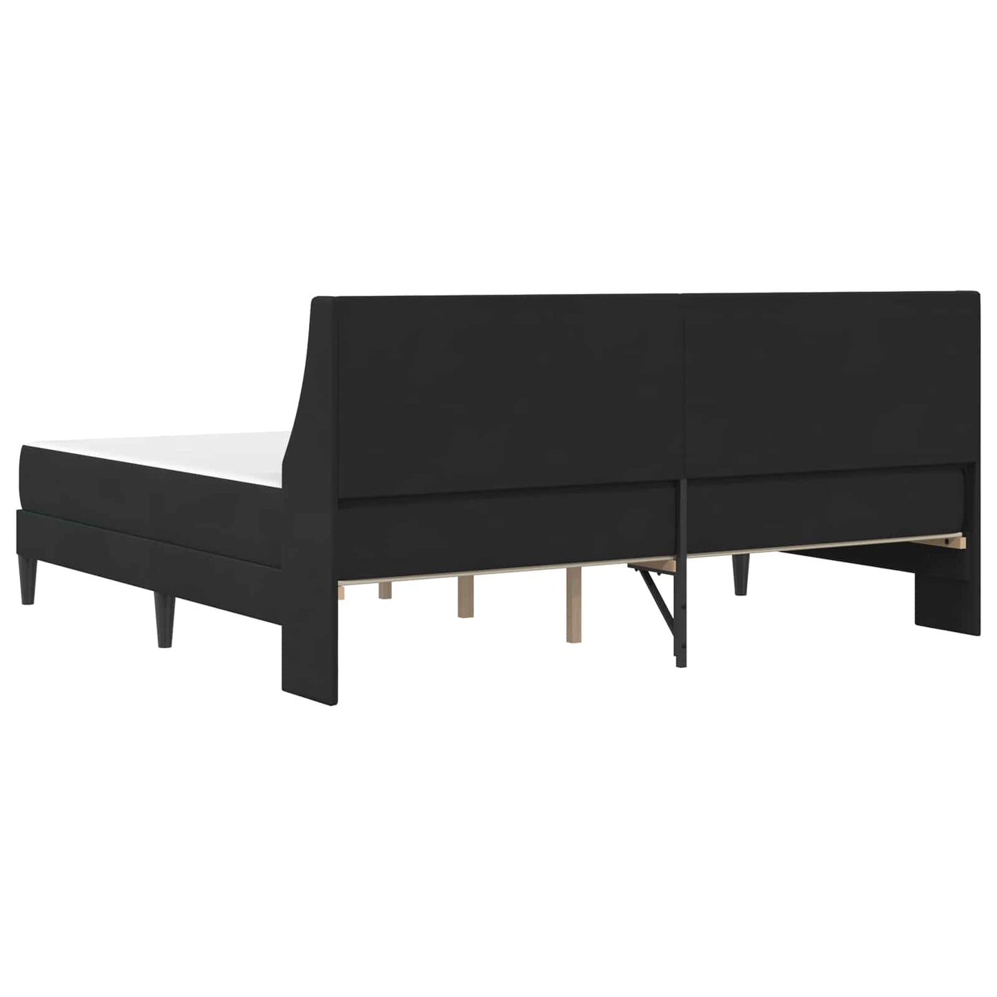 Sengeramme med madrass med hodegjerde Svart 180 x 200 cm Fløyel