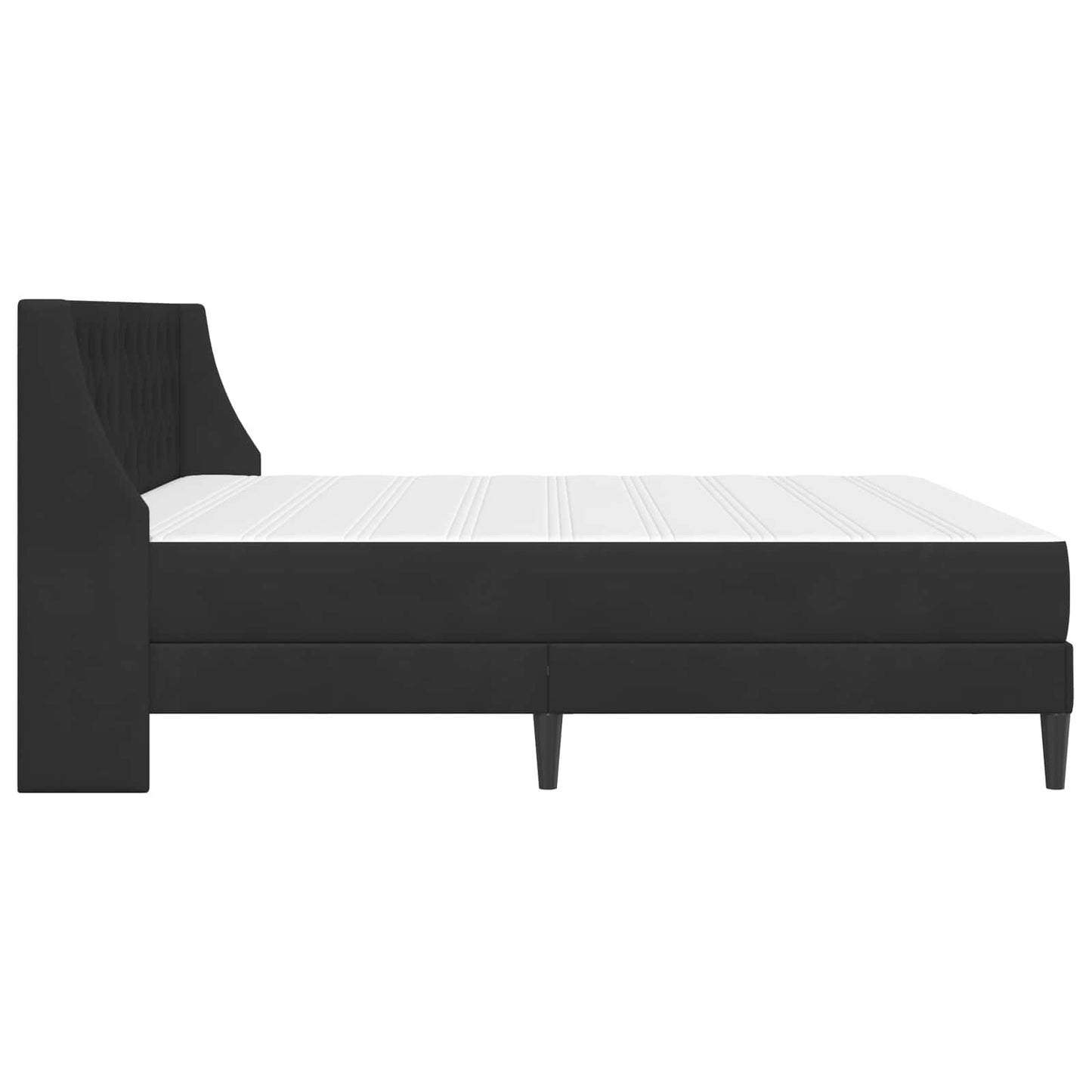 Sengeramme med madrass med hodegjerde Svart 180 x 200 cm Fløyel