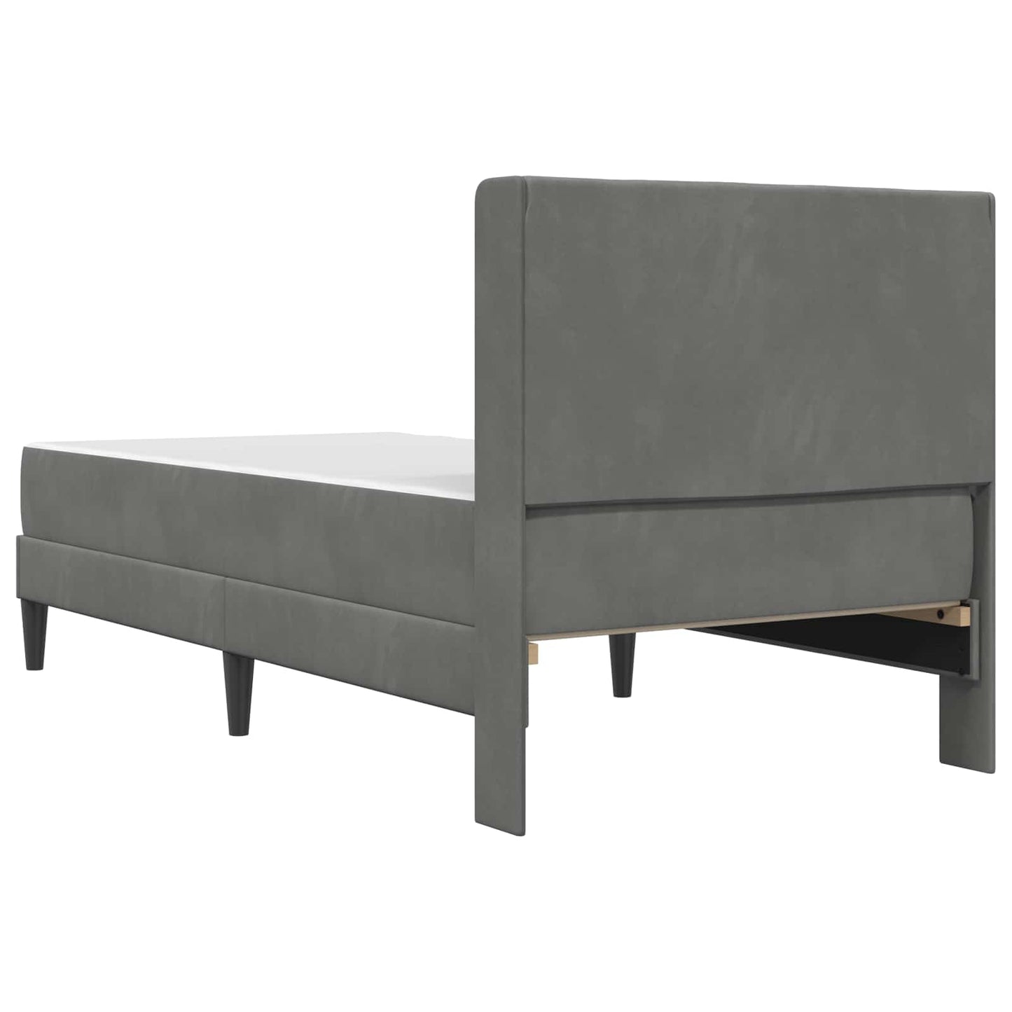 Sengeramme med madrass Mørkegrå 90 x 190 cm Fløyel