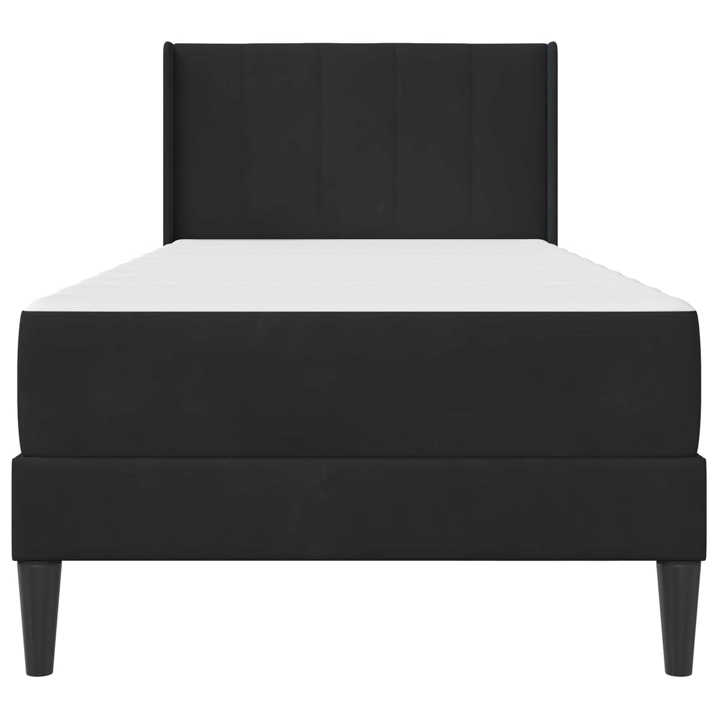 Sengeramme med madrass med hodegjerde Svart 90 x 190 cm Fløyel