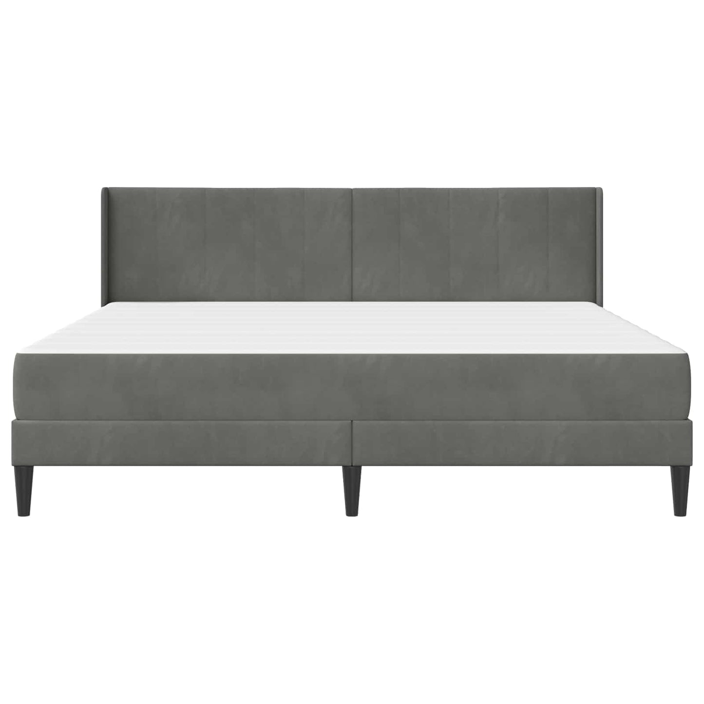 Sengeramme med madrass Mørkegrå 180 x 200 cm Fløyel