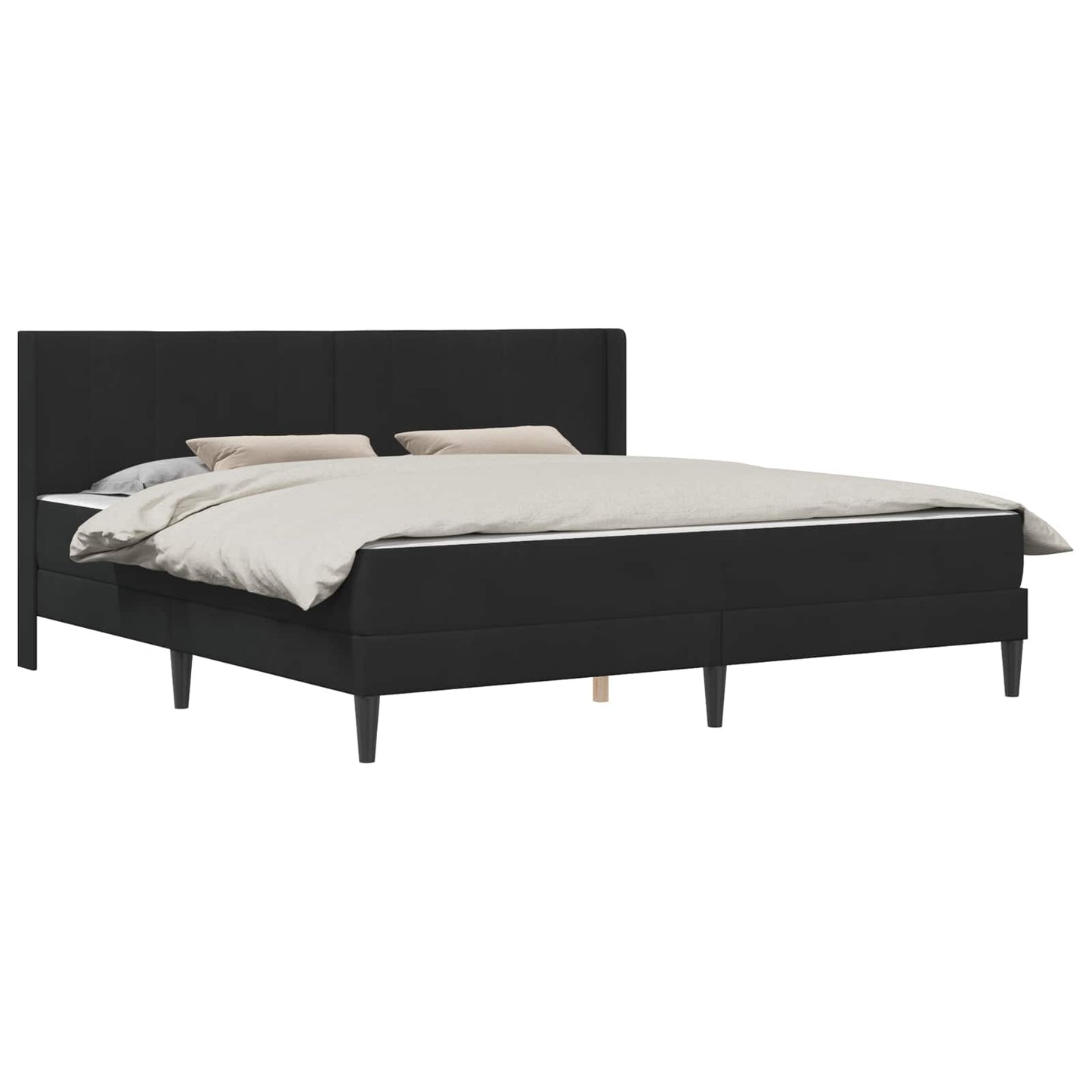 Sengeramme med madrass med hodegjerde Svart 180 x 200 cm Fløyel