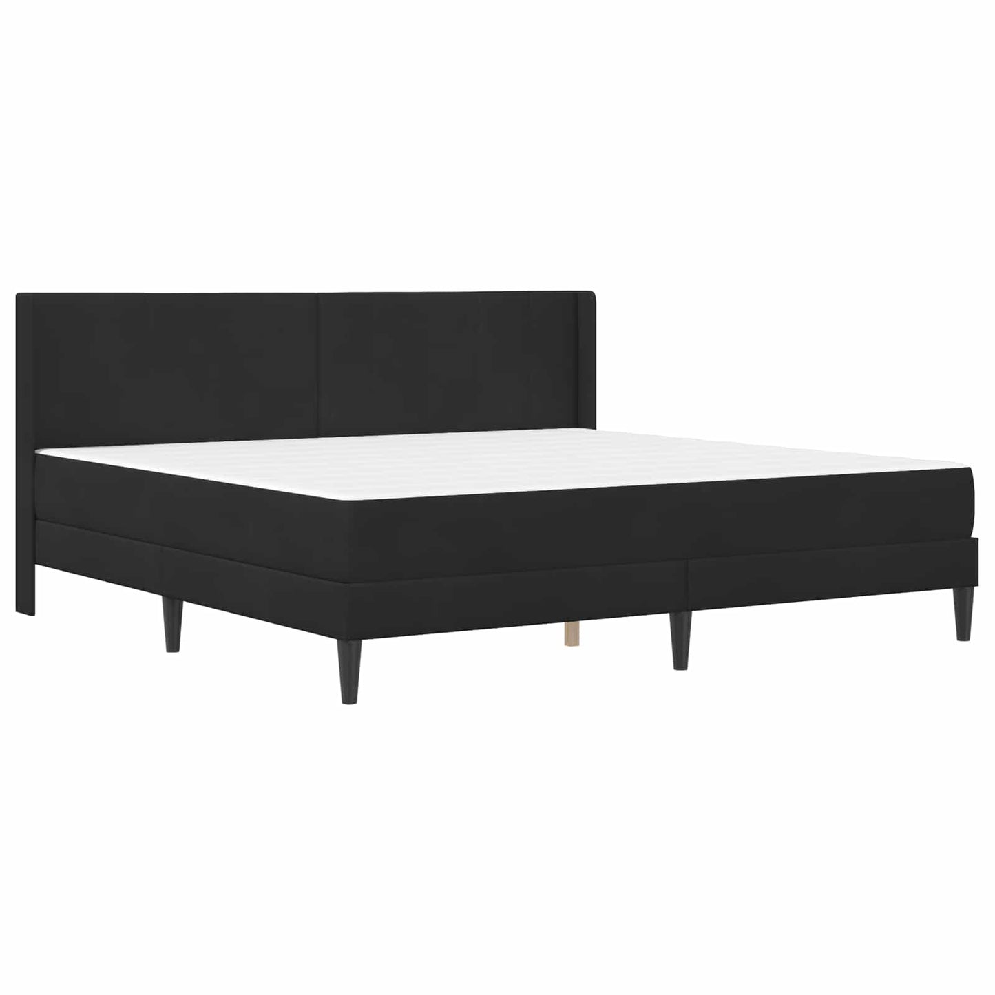 Sengeramme med madrass med hodegjerde Svart 180 x 200 cm Fløyel